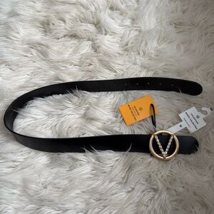 Mario Valentino Black Belt with Gold and Silver Buckle